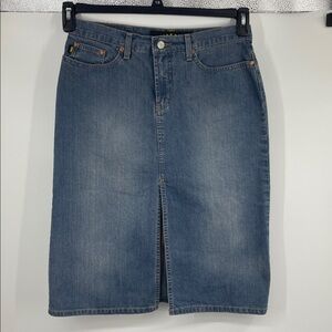 Vintage 90s Todd Oldham Jeans Y2K Plaid Belted Denim Midi Skirt Juniors 11